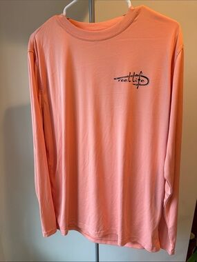Reel Life Men's Long-Sleeve Shirt in Coral